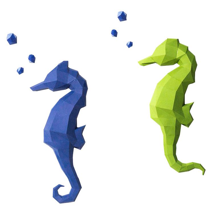 3D Seahorses Wall Art