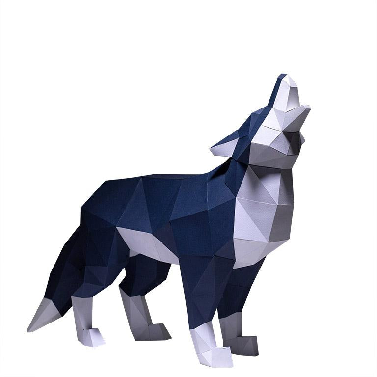 Standing Wolf 3D Model Table Decor