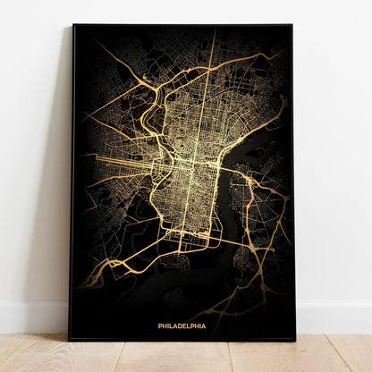 PHILADELPHIA PA CITY MAP Contemporary Wall Poster