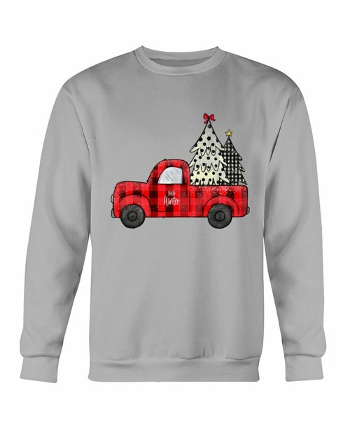 Vintage Holiday Ride - Christmas Tree Truck Crewneck Sweatshirt