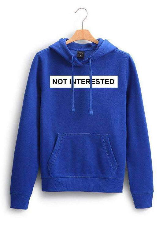 "Not Interested" Unisex Blue Hoodie