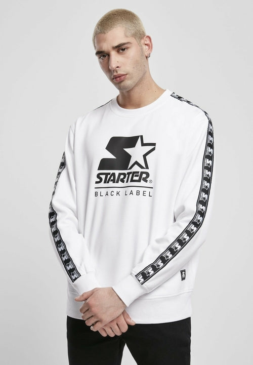 Urban Edge 'Starter Logo Taped' Black Crewneck for Men