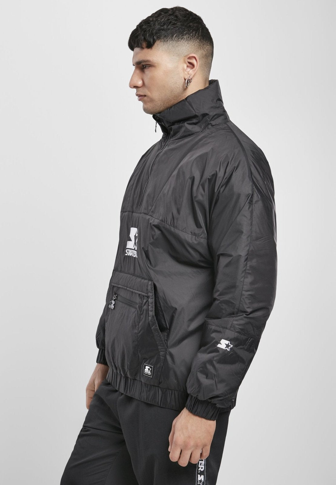 Sleek Resilience 'Starter' Black Windbreaker Jacket