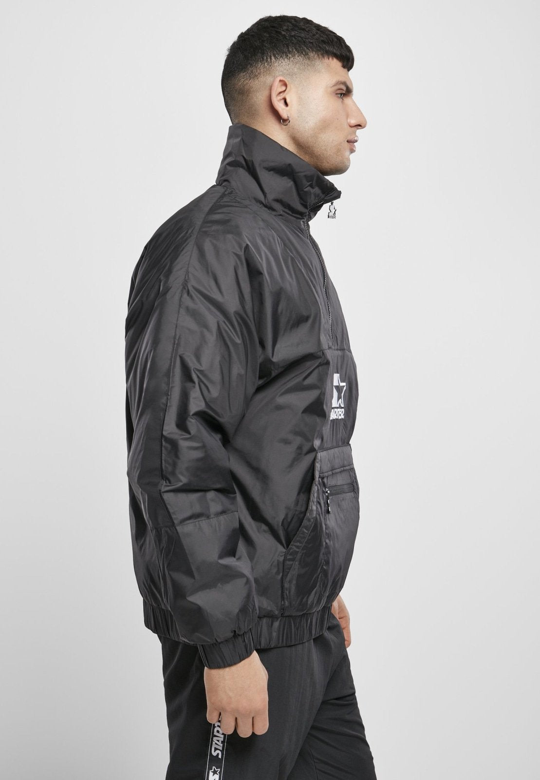 Sleek Resilience 'Starter' Black Windbreaker Jacket