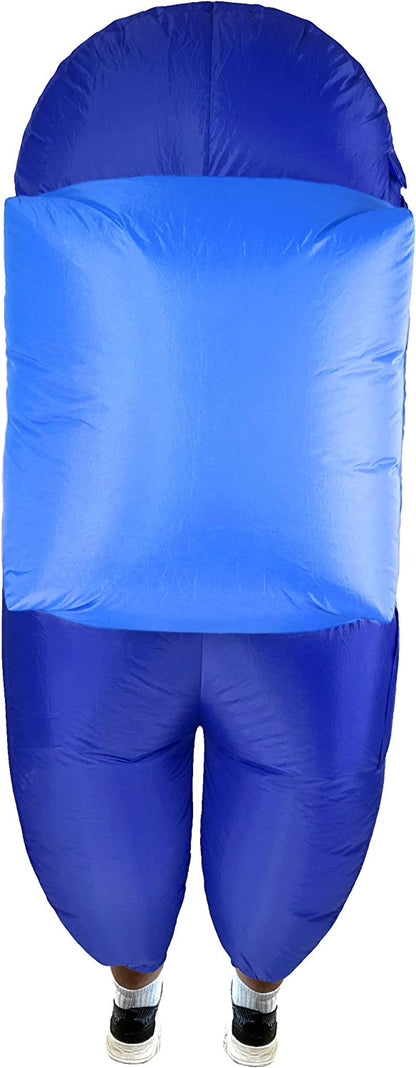 Kids Blue Amongst Us Imposter Crewmate Killer Inflatable Costume