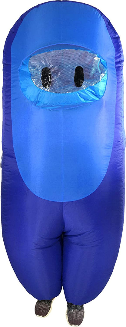 Kids Blue Amongst Us Imposter Crewmate Killer Inflatable Costume