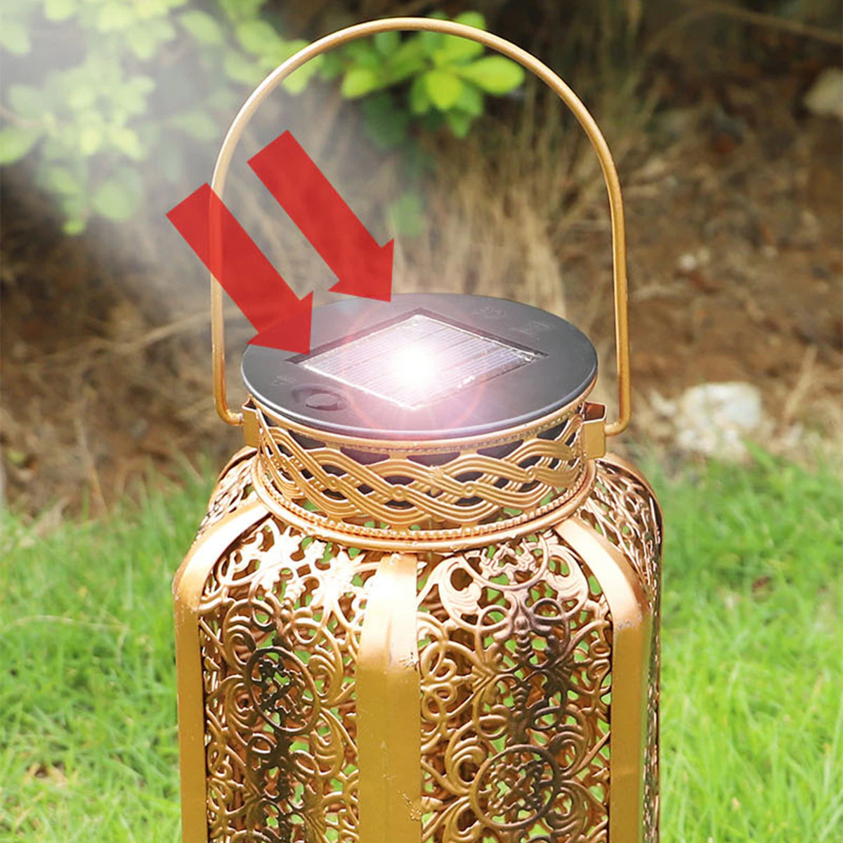 Led Solar Light Retro Lantern | Hanging Light Iron Art | Vintage Lantern Pathway Lamp with Handle for Garden Tree, Patio, Fence, and Yard