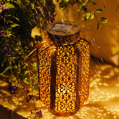 Led Solar Light Retro Lantern | Hanging Light Iron Art | Vintage Lantern Pathway Lamp with Handle for Garden Tree, Patio, Fence, and Yard