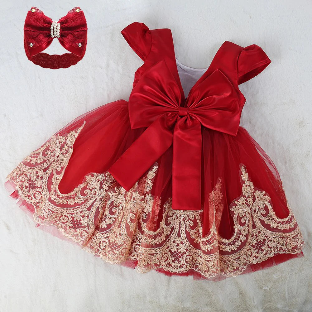 Designed Exclusively for 0-2 Year-Old Royalty: Sparkling Princess Dresses for Your Little Angel! Perfect Attire for Every Occasion: Weddings, Parties, Baptisms, and Christmas Delights