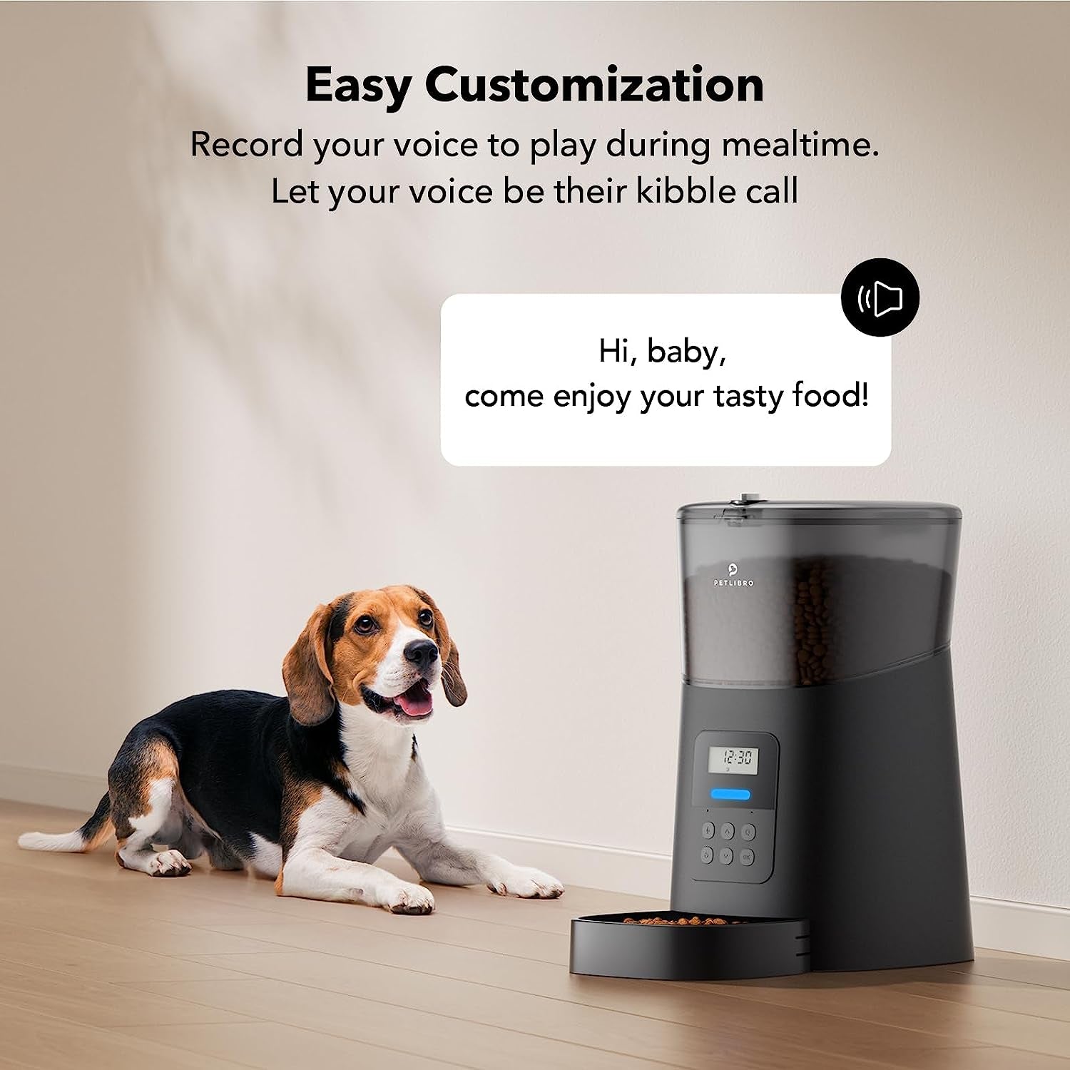 Automatic Dog Feeder 6L Auto Dry Food Dispenser for Large Breed with Lock Lid for Naughty Pet, Timed Cat Feeder Low Food LED Indication with Anti-Clog Design up to 50 Portion & 6 Meals Daily