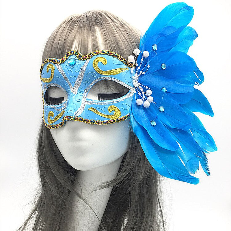 Italian Princess Venetian Headwear | Venice Feather Flower Wedding, Carnival Party, Performance Costume