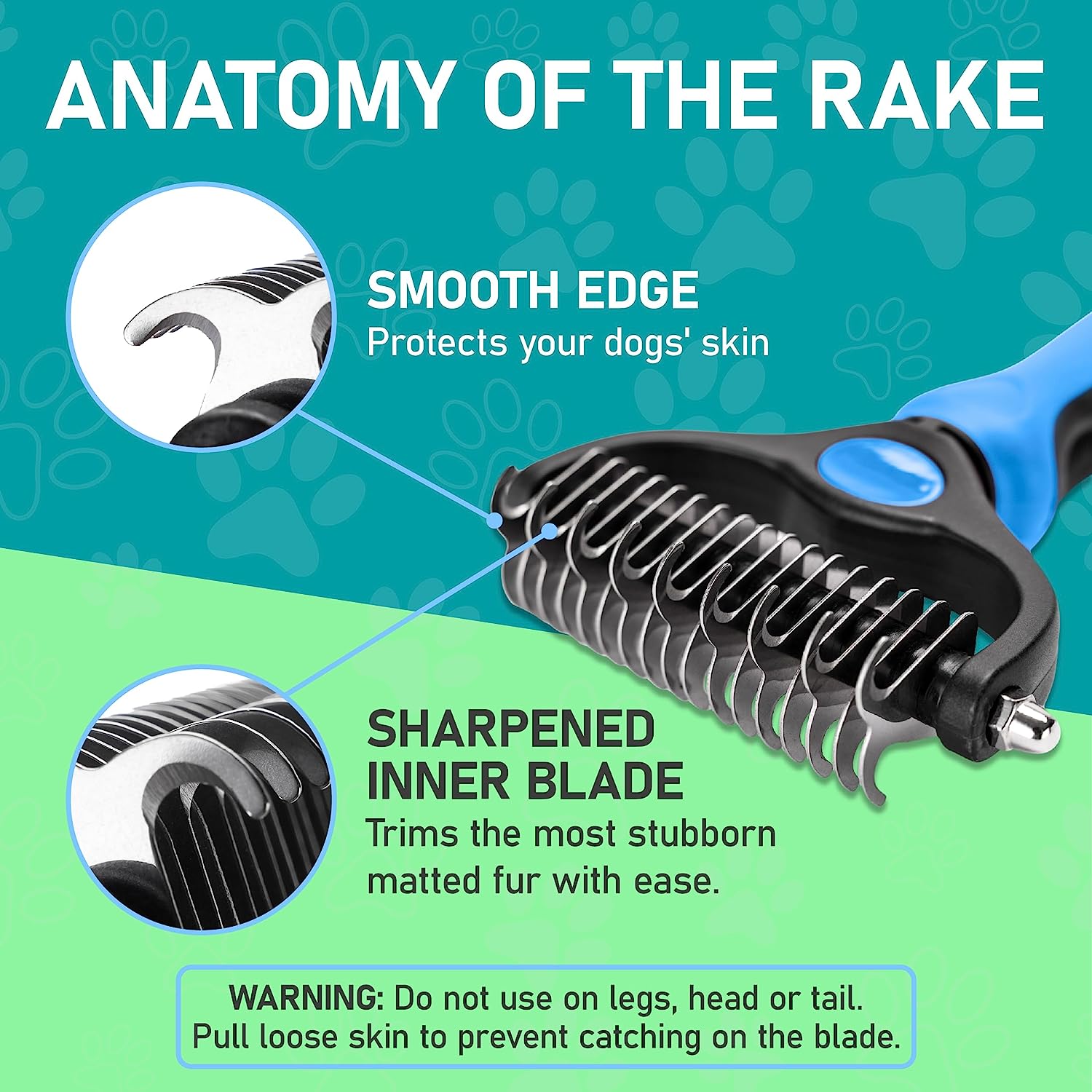 Double-Sided Pet Grooming Brush: Unlock Your Pet's Best Fur | Essential Shedding & Dematting Undercoat Rake Comb | Perfect for Dogs & Cats | Extra Wide Design in Captivating Blue | Elevate Your Grooming Routine with Flawless Results!