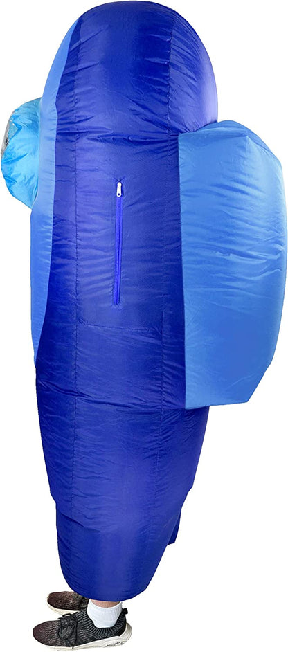 Kids Blue Amongst Us Imposter Crewmate Killer Inflatable Costume